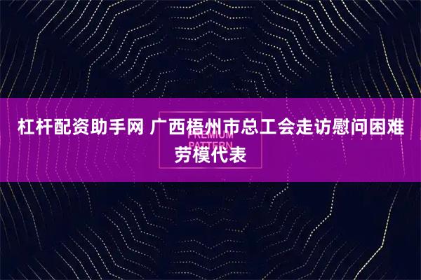 杠杆配资助手网 广西梧州市总工会走访慰问困难劳模代表